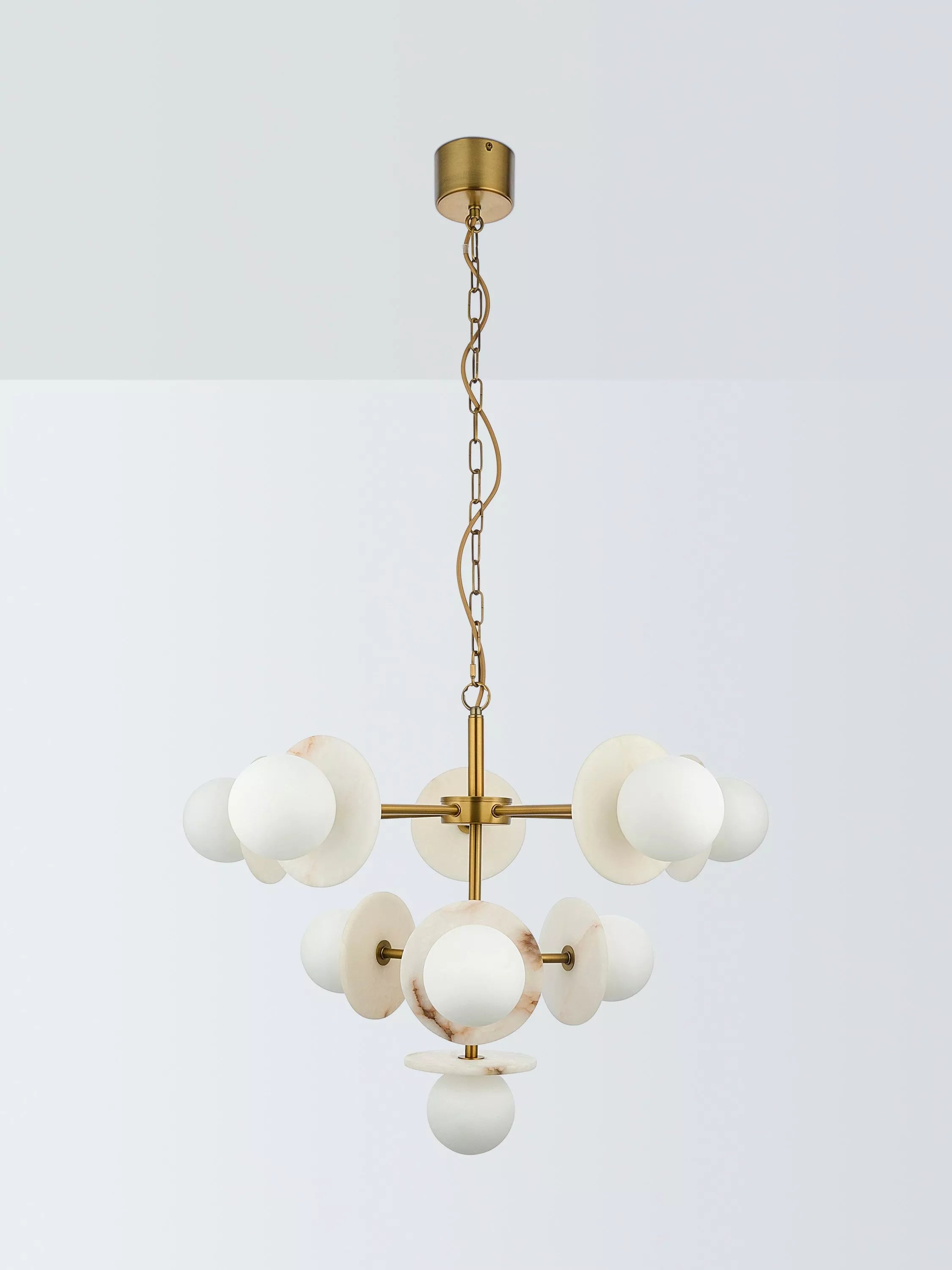 John Lewis Novarro opal globe pendant light antique brass - British product