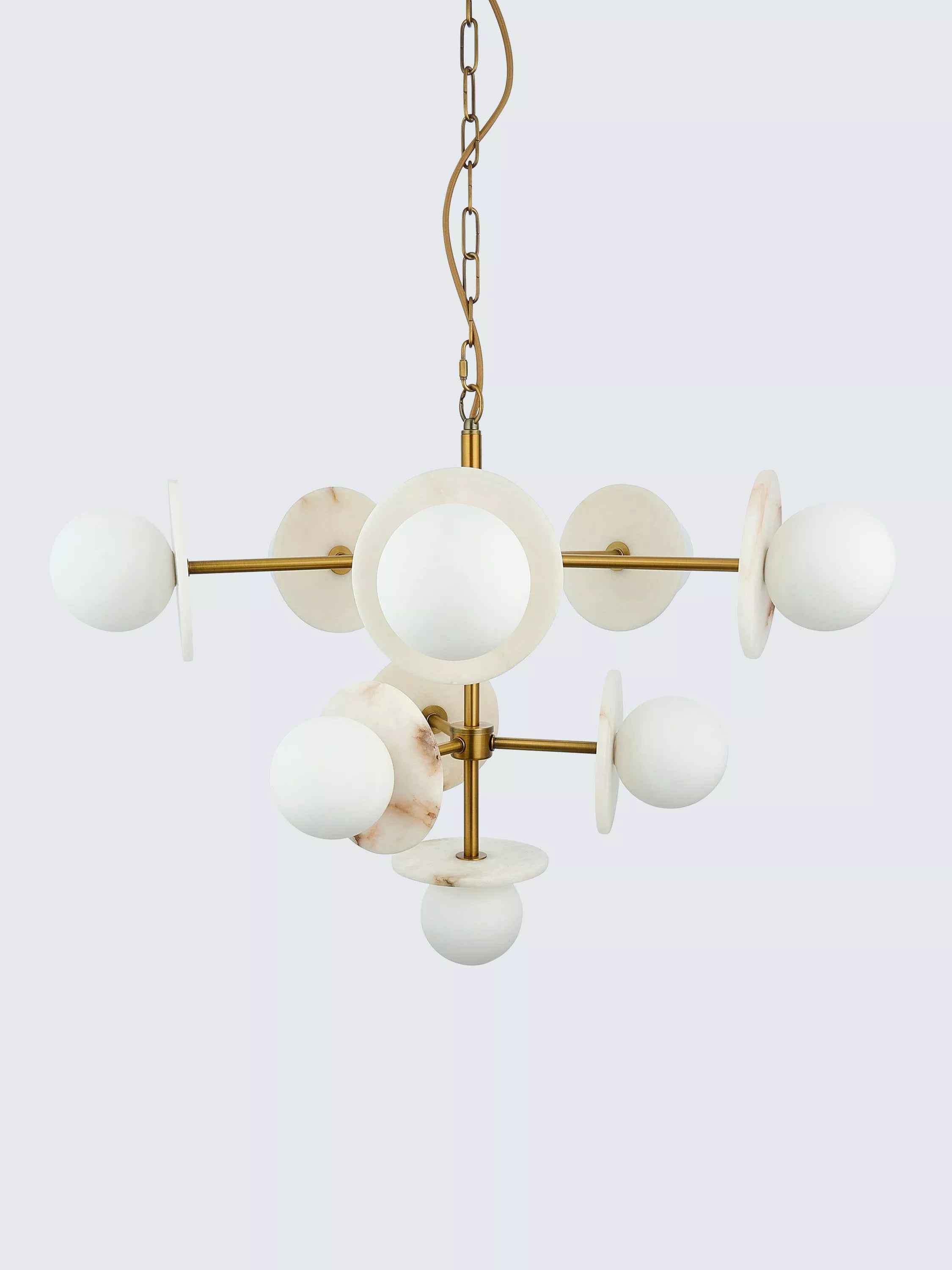 John Lewis Novarro opal globe pendant light antique brass - British product