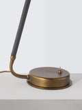 John Lewis Annmarie blue task lamp with antique brass finish, imported from the UK