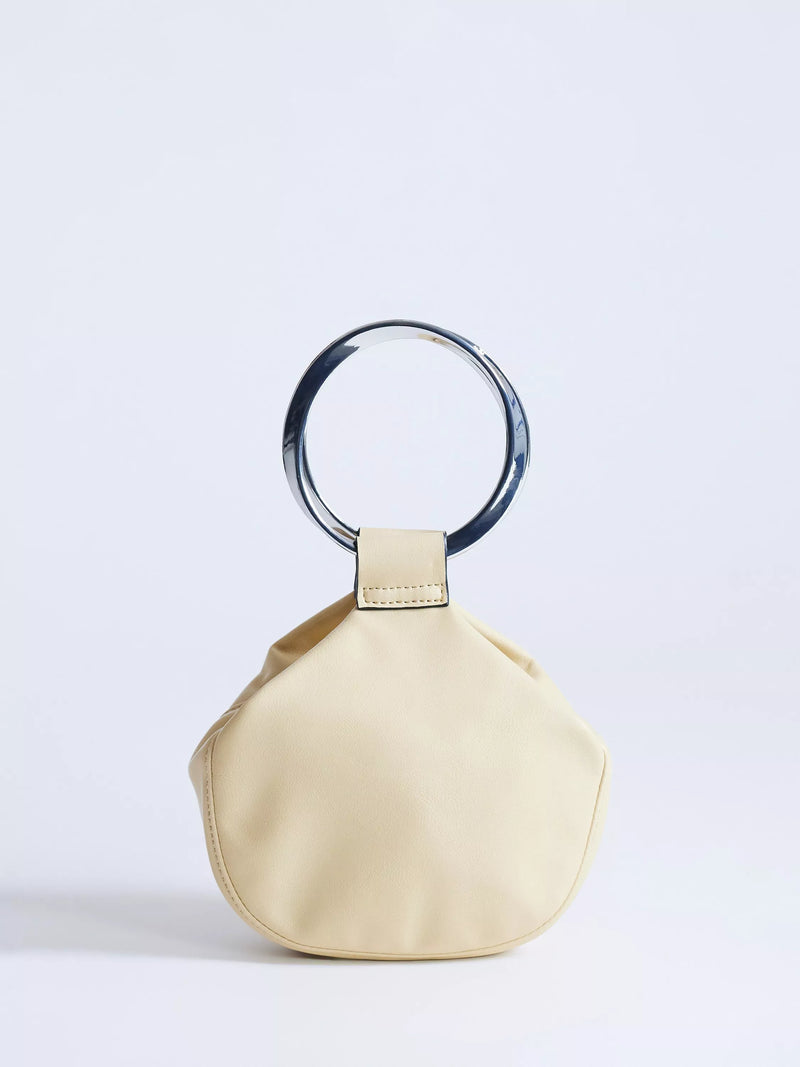 Topshop cherry metal handle handbag buttermilk - British product
