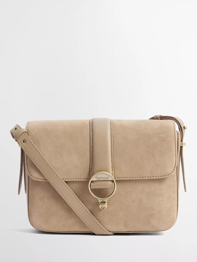 Barbour Rosa Suede & Leather Crossbody Bag, Sand