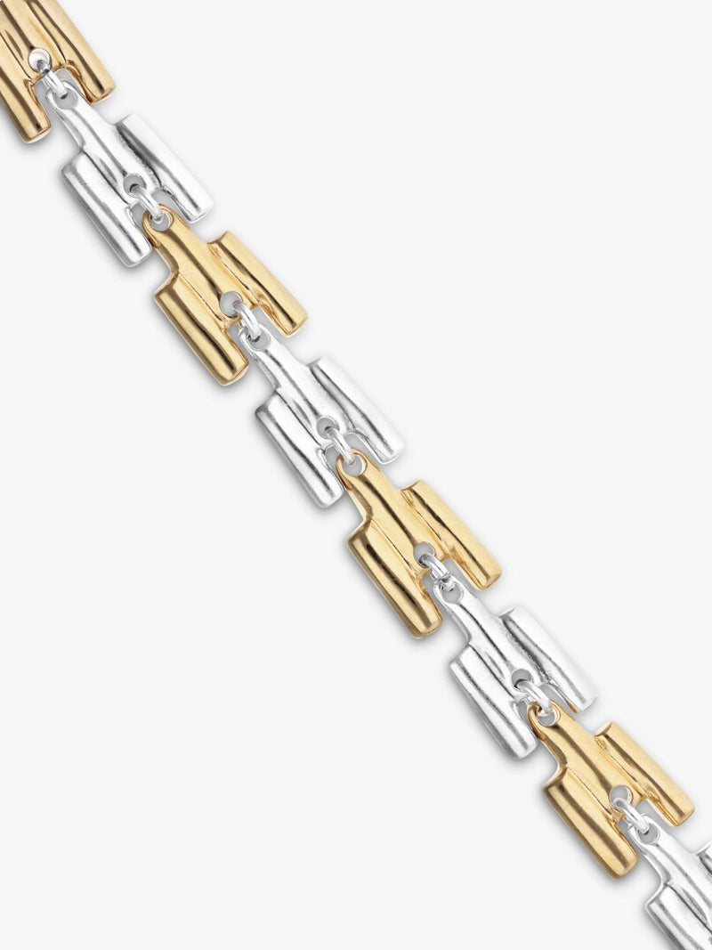 UNOde50 chunky interlock two tone bracelet silver gold (British brand)