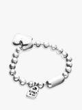 UNOde50 molten heart beaded bracelet silver, UK version