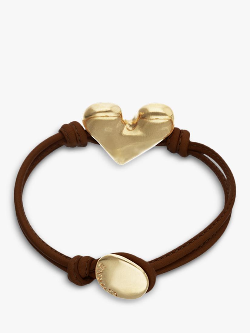 UNOde50 Molten Heart Cord Bracelet brown gold, UK version