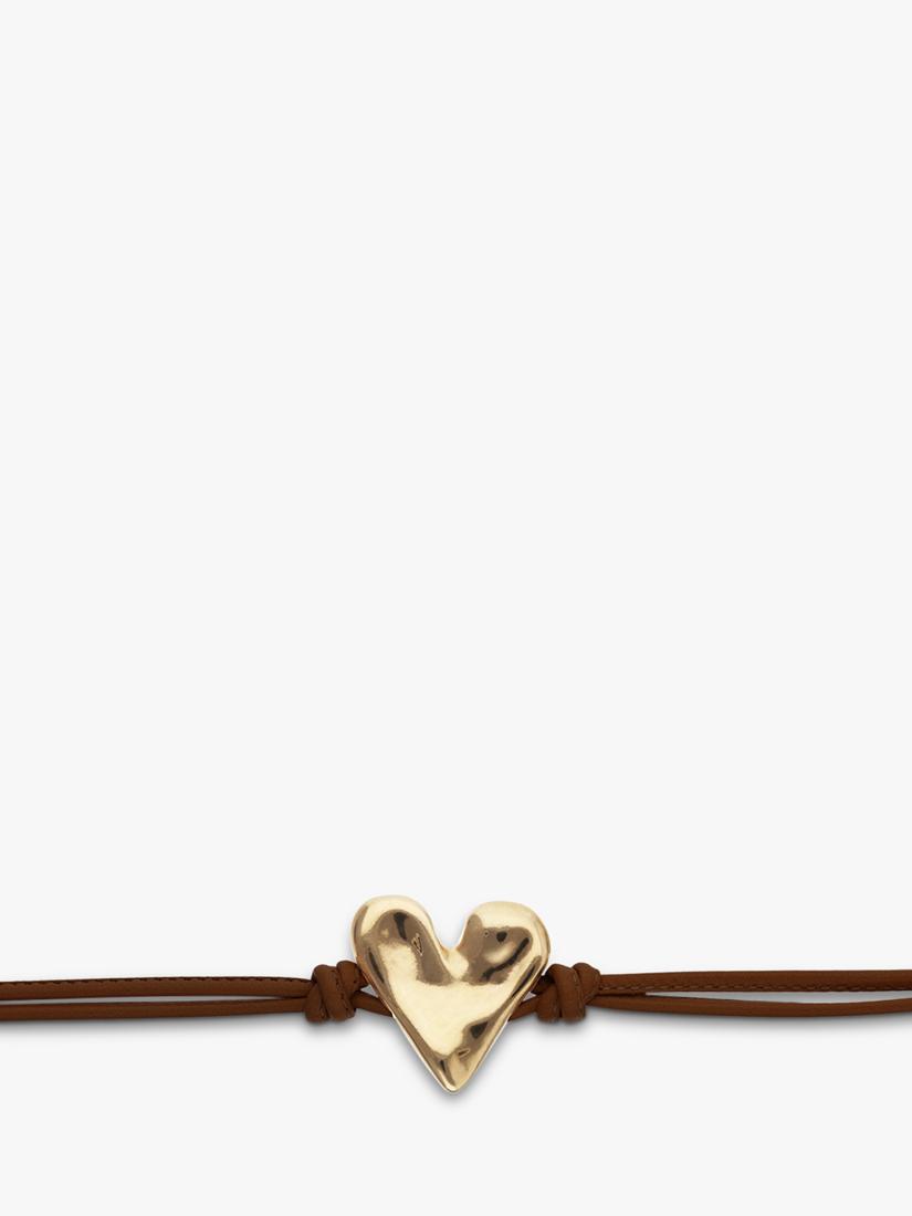 UNOde50 Molten Heart Cord Bracelet brown gold, UK version