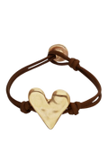 UNOde50 Molten Heart Cord Bracelet Brown/Gold
