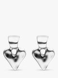 UNOde50 Molten Heart Stud Earrings silver-plated (British brand)