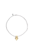UNOde50 Molten Heart Beaded Necklace Silver Plated 40.5cm