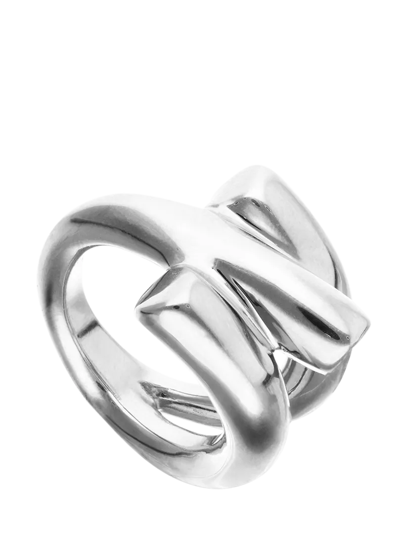 UNOde50 Intertwine Spiral Ring silver, imported from the UK