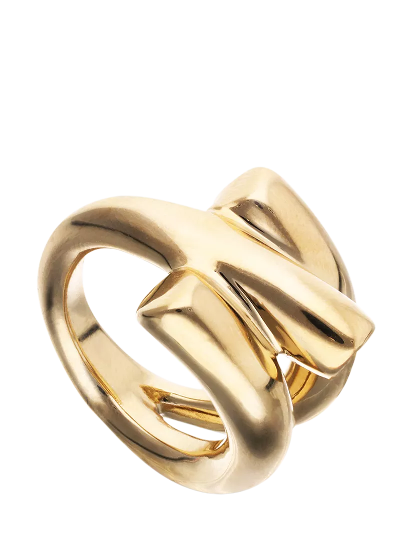 UNOde50 Intertwine Spiral Ring, Gold