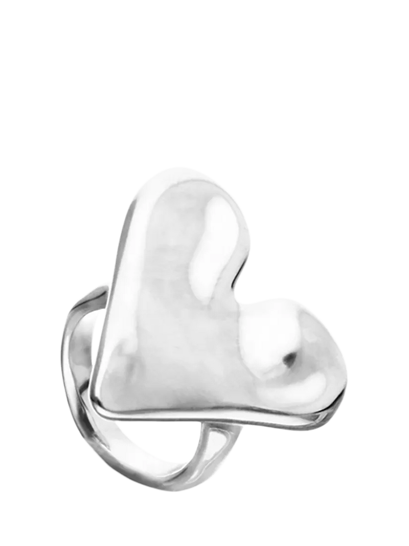 UNOde50 Molten Heart Ring silver size M 1/2 - British product