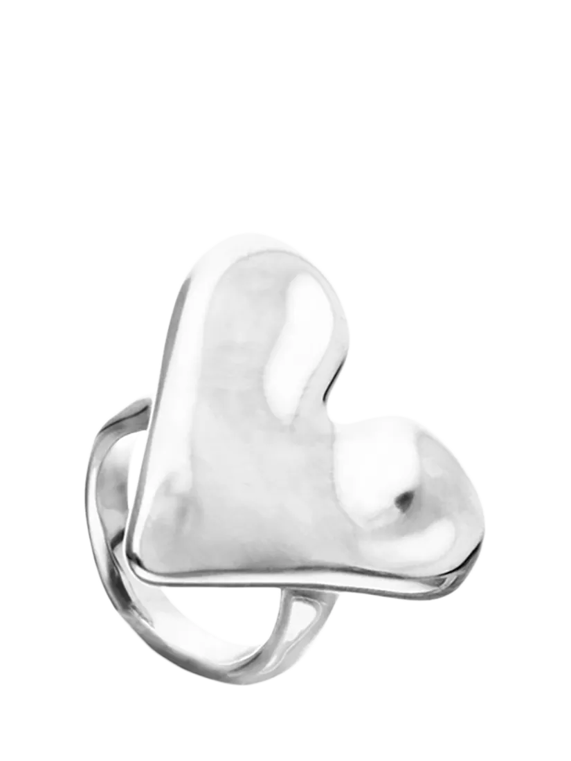 UNOde50 Molten Heart Ring silver size M 1/2 - British product