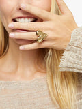 UNOde50 handmade gold cocktail ring, UK version