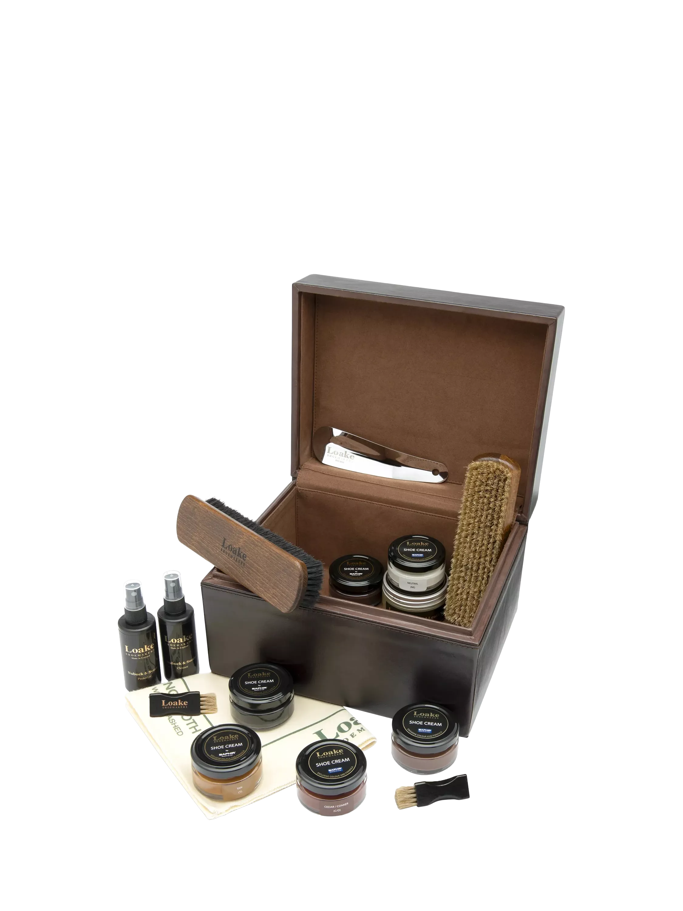 Loake large dark brown luxury valet box, UK version