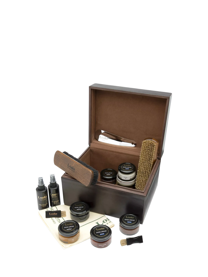 Loake large dark brown luxury valet box, UK version