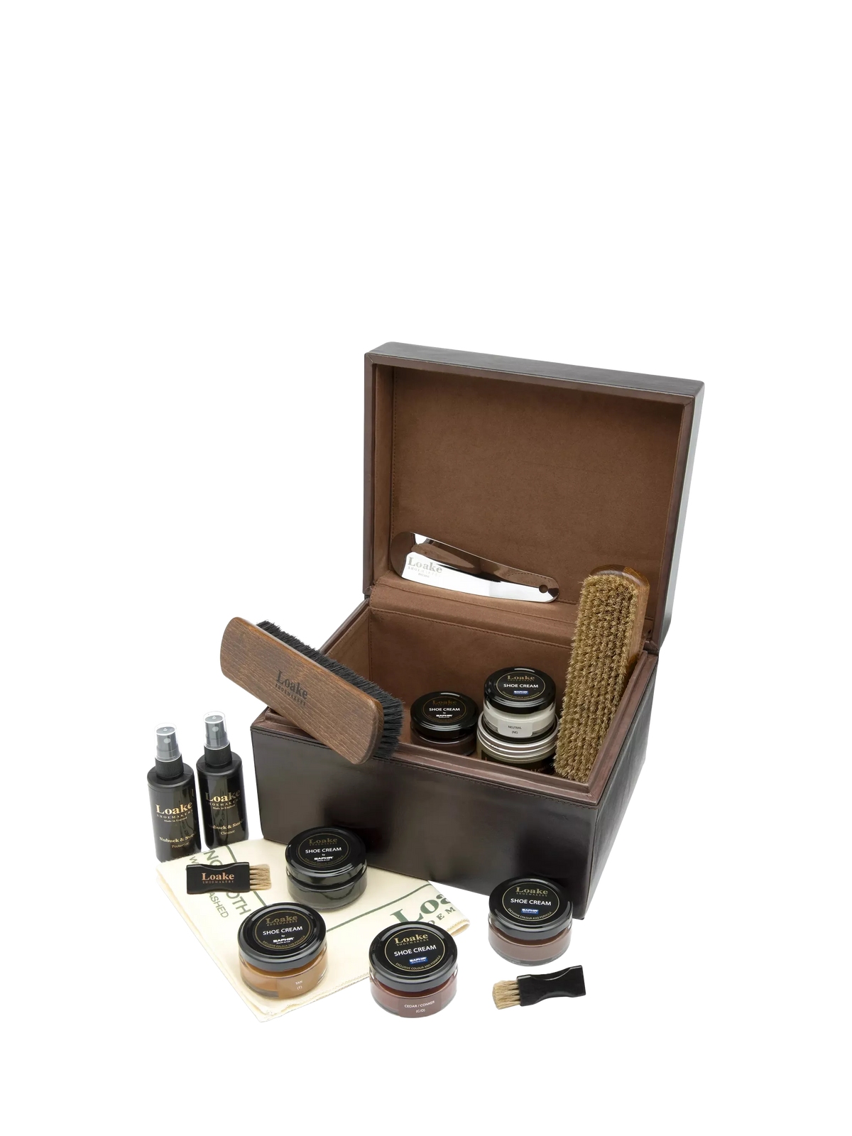 Loake large dark brown luxury valet box, UK version