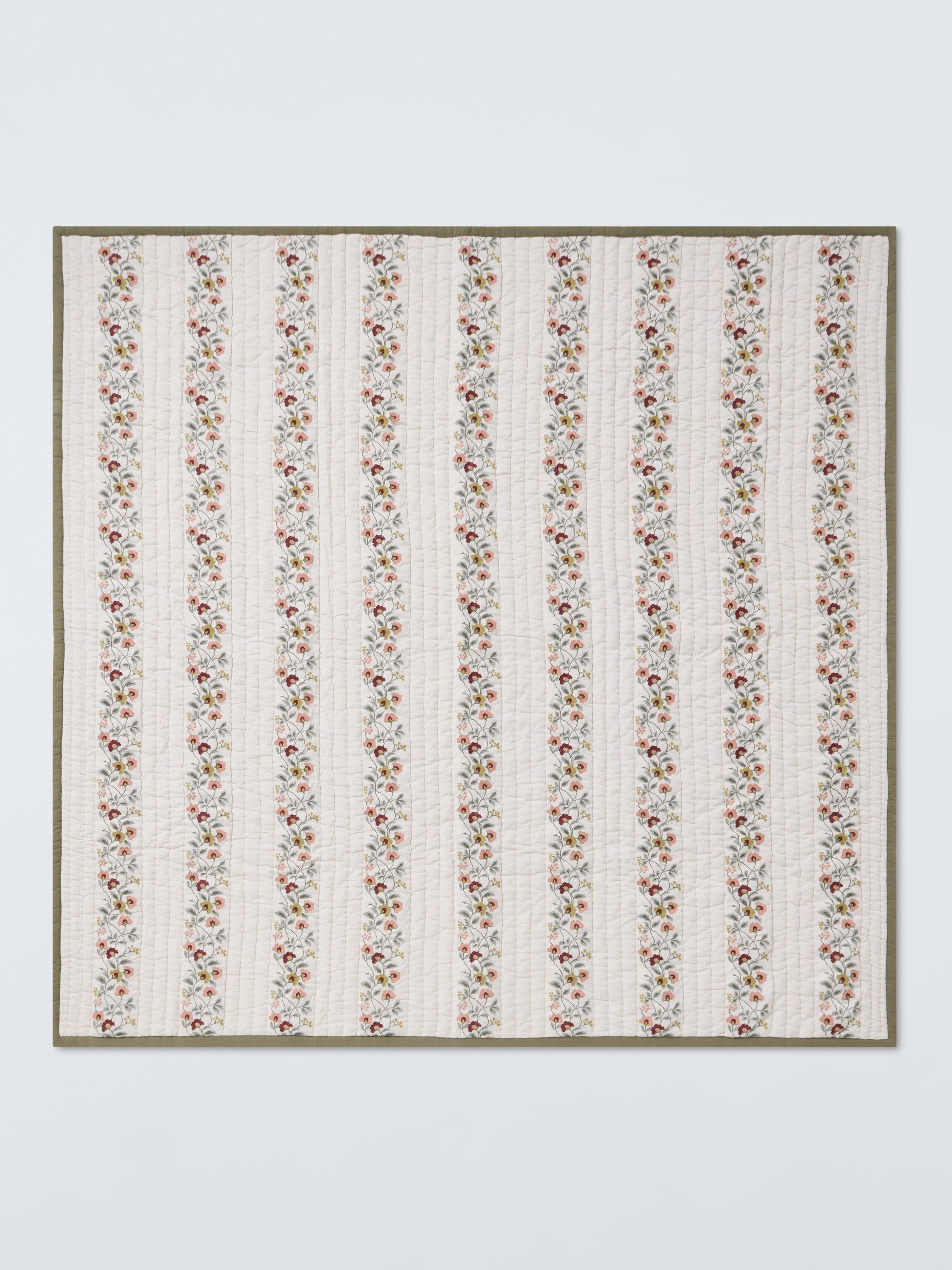 John Lewis cross stitch flowers quilted bedspread king size (British brand)
