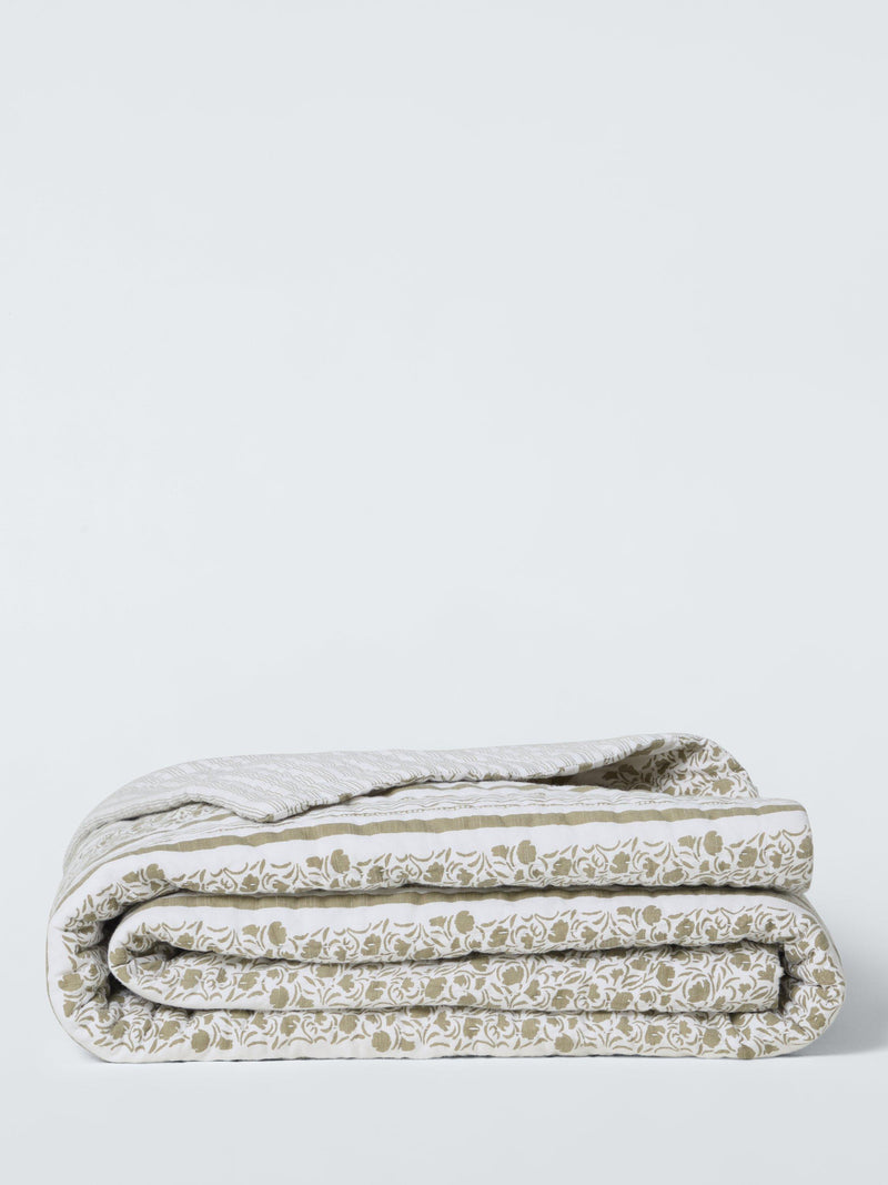 John Lewis quilted bedspread green king size, UK version