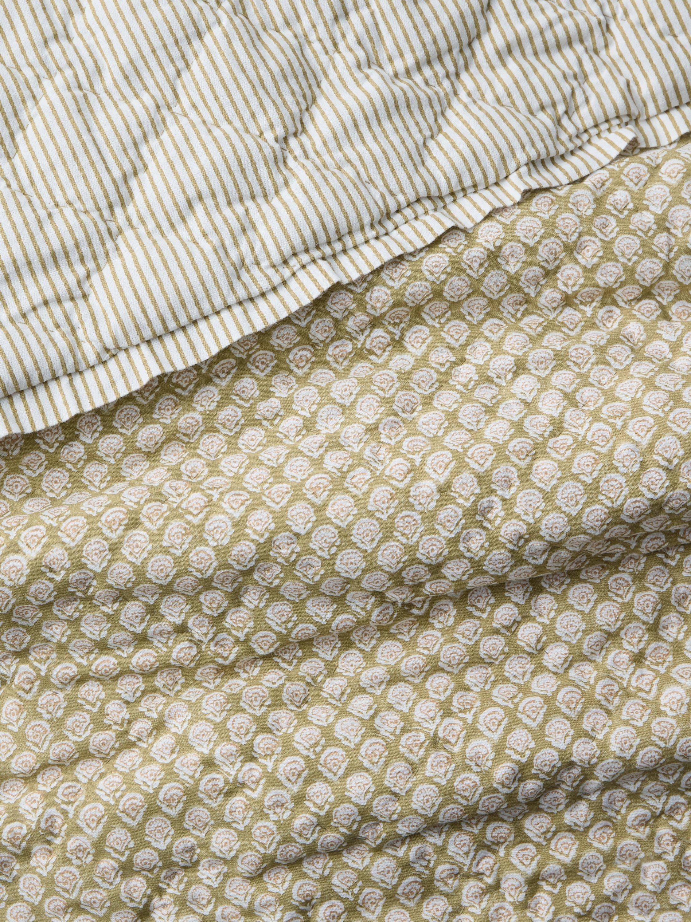 John Lewis Riya quilted bedspread bronze green king size, imported from the UK