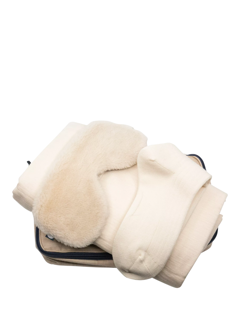 SHLEEP Merino Knit Fleece Travel Kit, Ivory Tusk