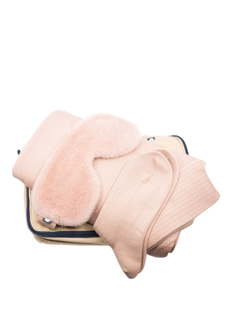 SHLEEP Merino Knit Fleece Travel Kit, Dusty Rose