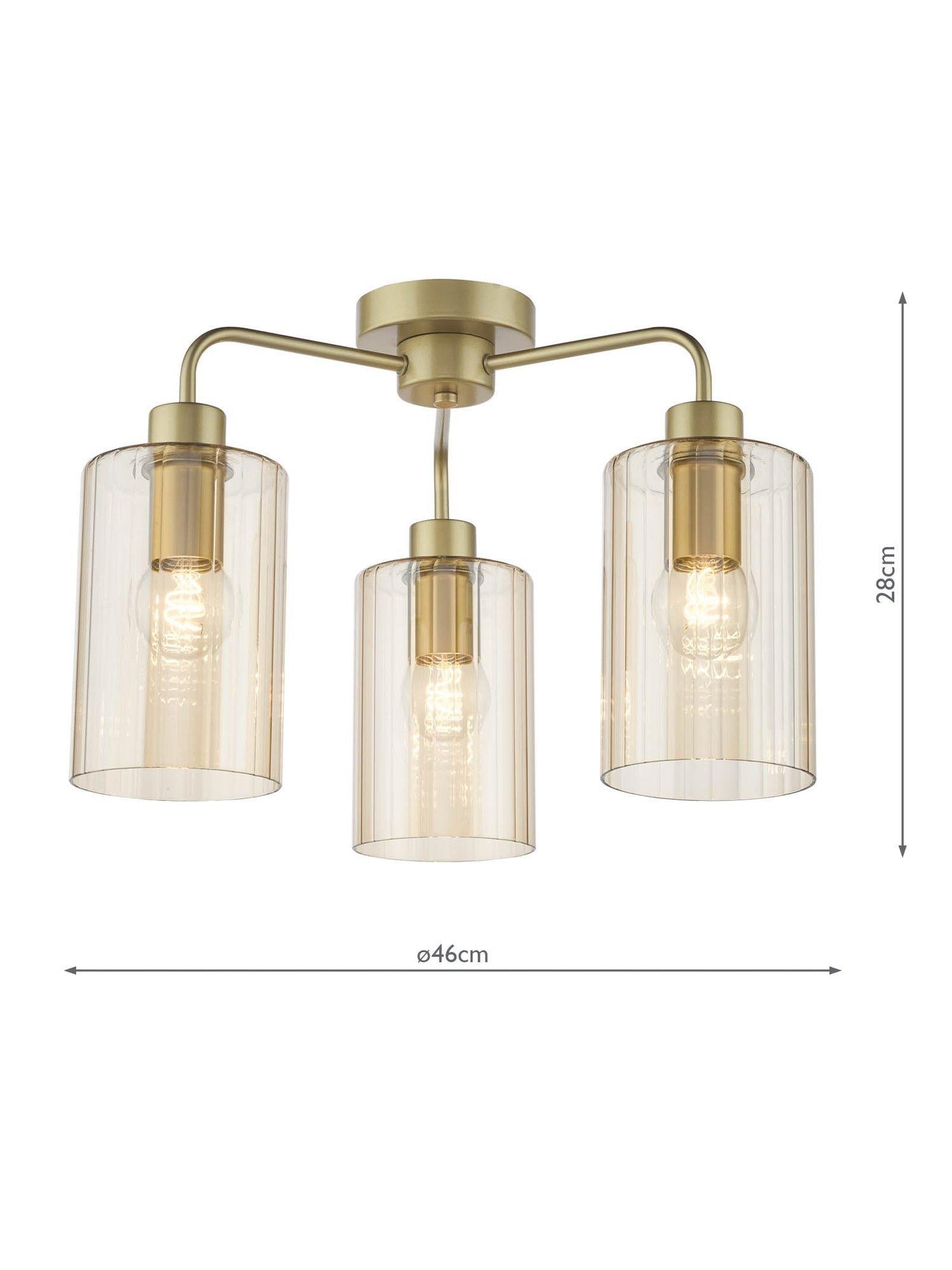 Där Daylin gold ceiling light with amber shades - British product