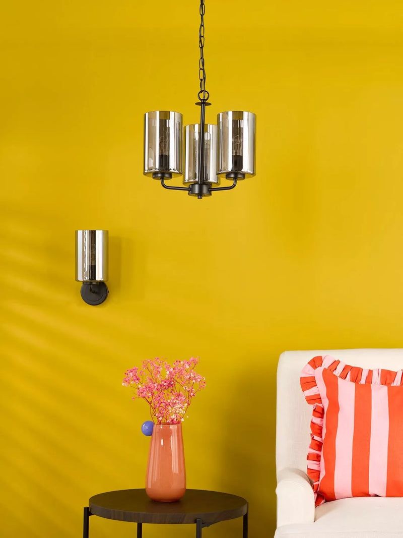 Där Daylin three-arm pendant light black, imported from the UK