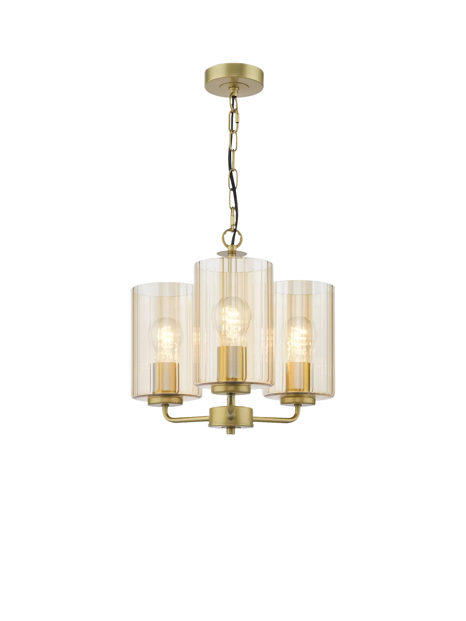 Där Daylin gold three-arm pendant ceiling light (British brand)