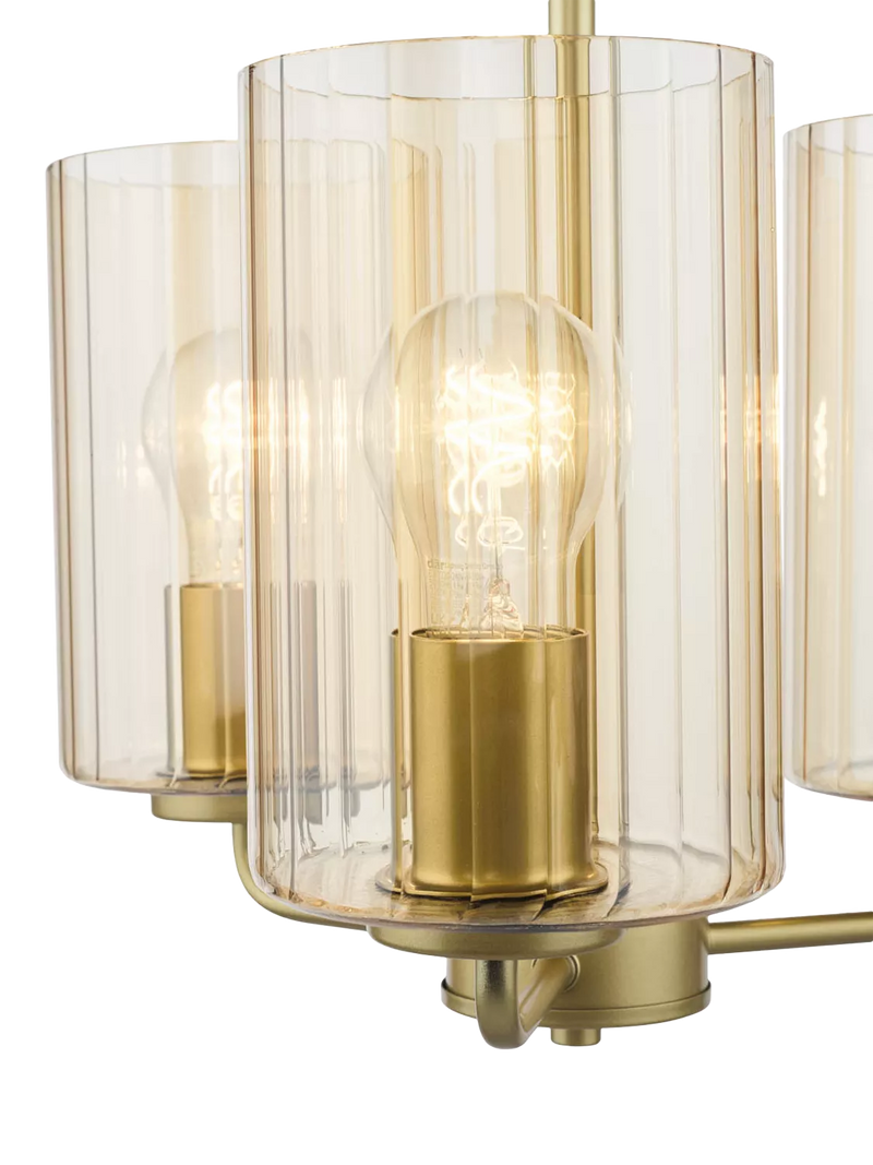 Där Daylin gold three-arm pendant ceiling light (British brand)