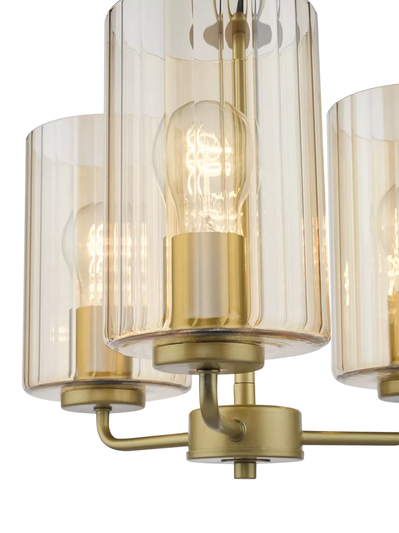 Där Daylin gold three-arm pendant ceiling light (British brand)