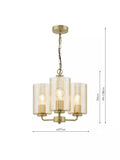 Där Daylin gold three-arm pendant ceiling light (British brand)
