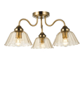 Där Erika 3 Arm Semi Flush Pendant Ceiling Light, Bronze