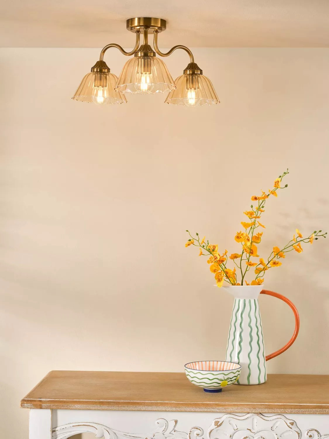 Där Erika bronze semi-flush ceiling light (British brand)
