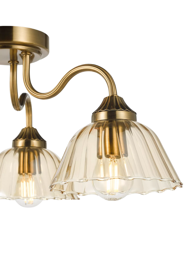 Där Erika bronze semi-flush ceiling light (British brand)