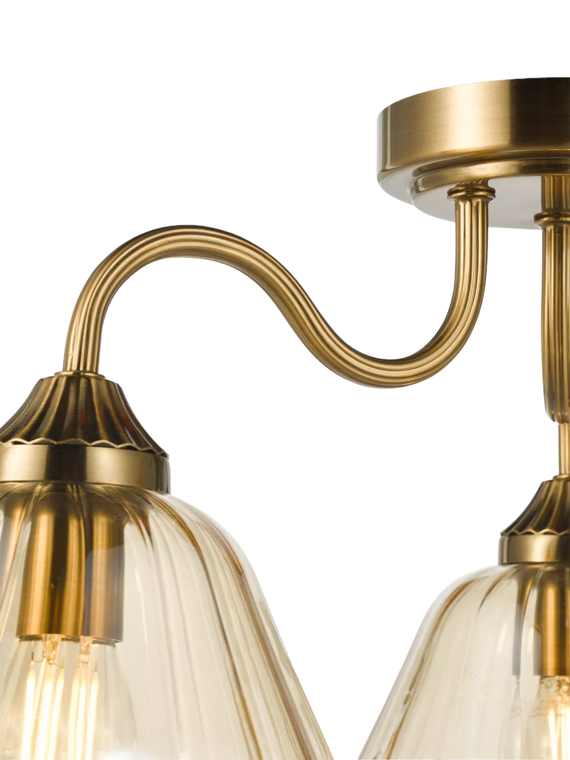Där Erika bronze semi-flush ceiling light (British brand)