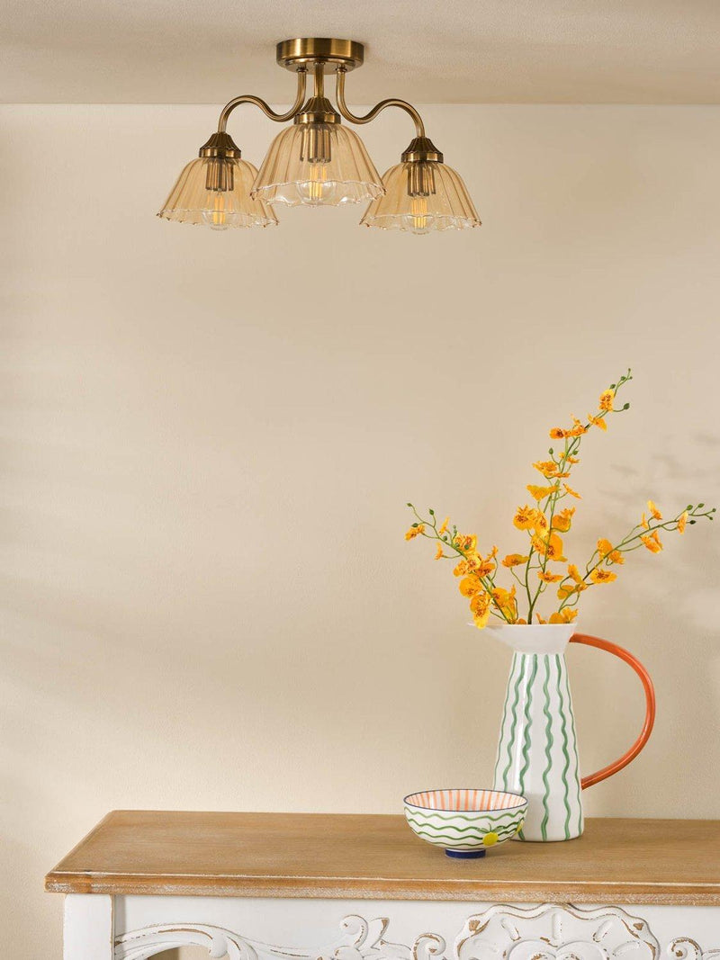 Där Erika bronze semi-flush ceiling light (British brand)