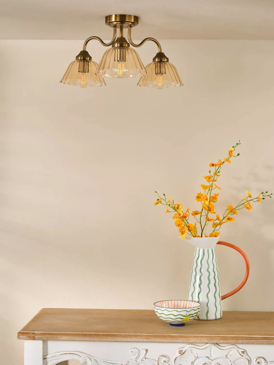 Där Erika bronze semi-flush ceiling light (British brand)