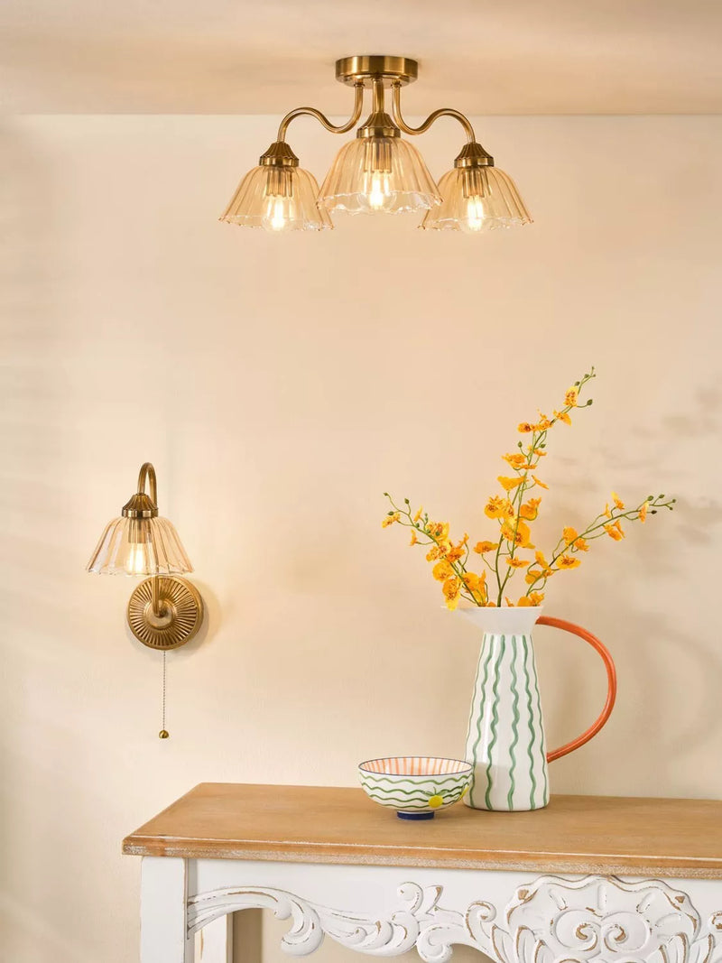 Där Erika bronze semi-flush ceiling light (British brand)