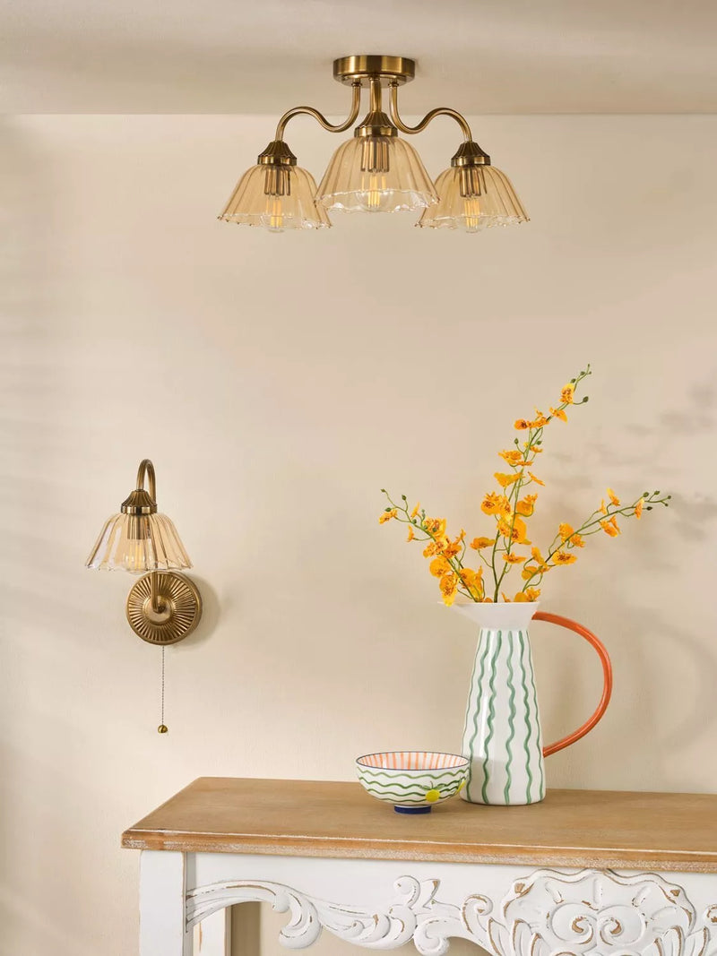 Där Erika bronze semi-flush ceiling light (British brand)