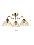 Där Erika bronze semi-flush ceiling light (British brand)