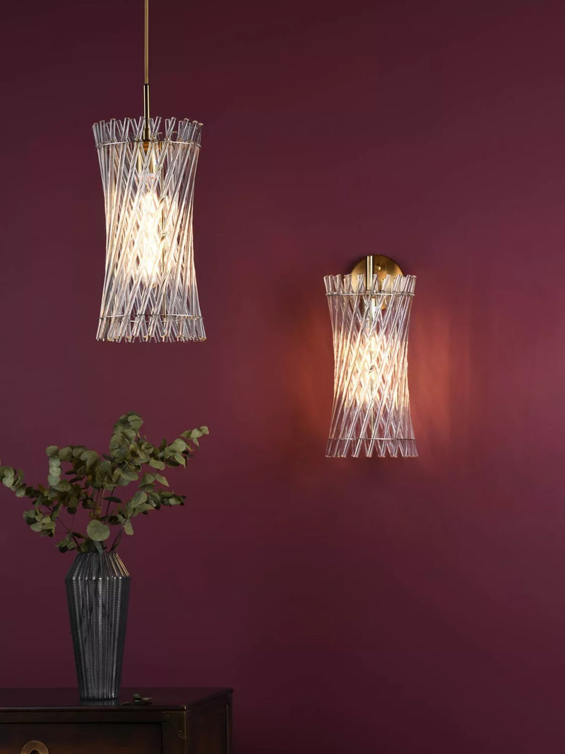 Där Loire pendant ceiling light brass clear - British product