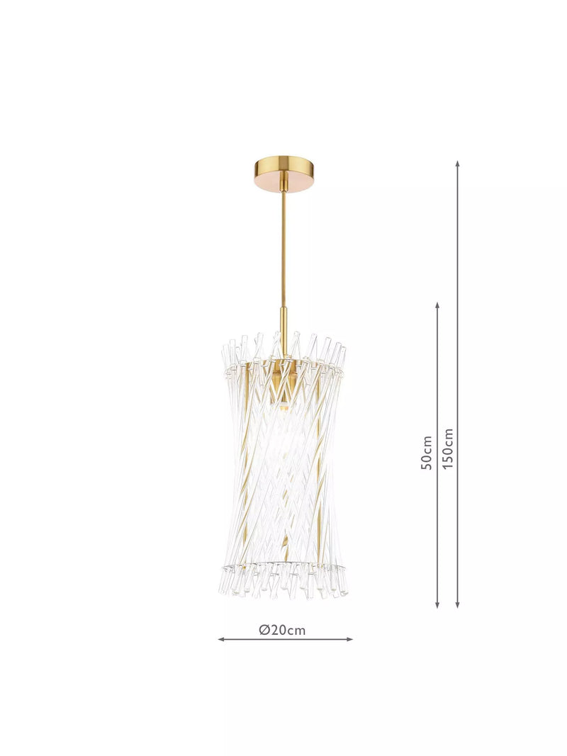Där Loire pendant ceiling light brass clear - British product