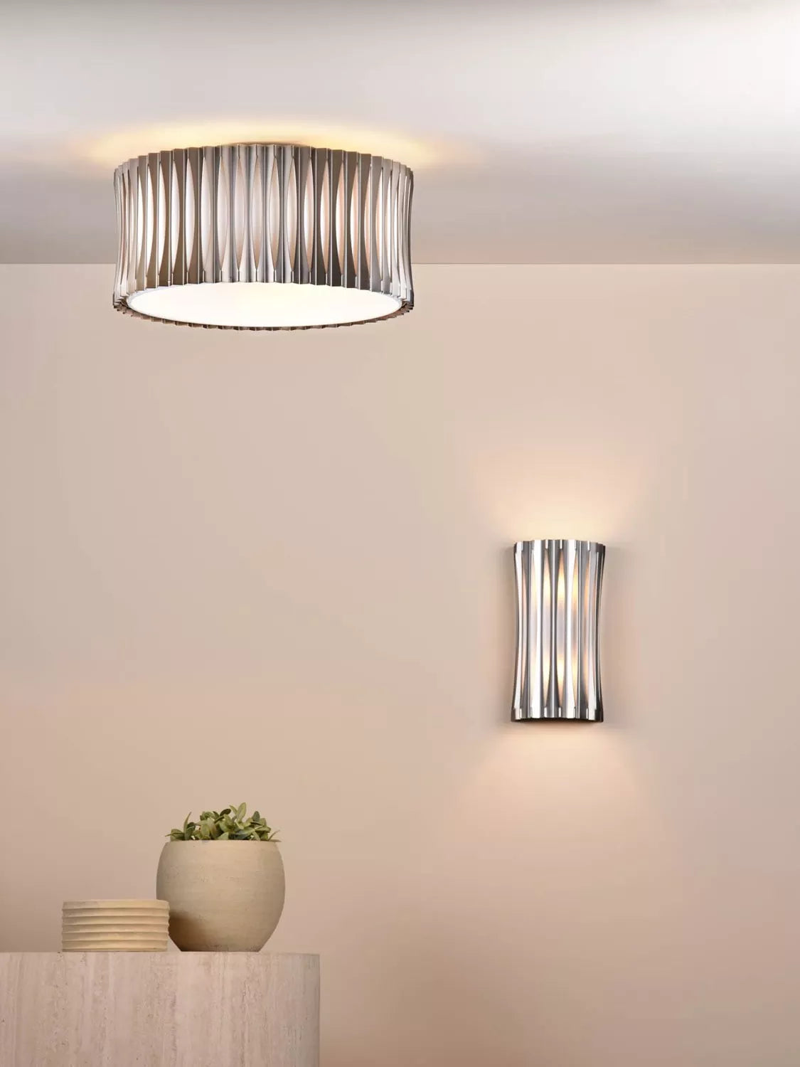 Där Netra 3 light flush ceiling light satin bronze, UK version