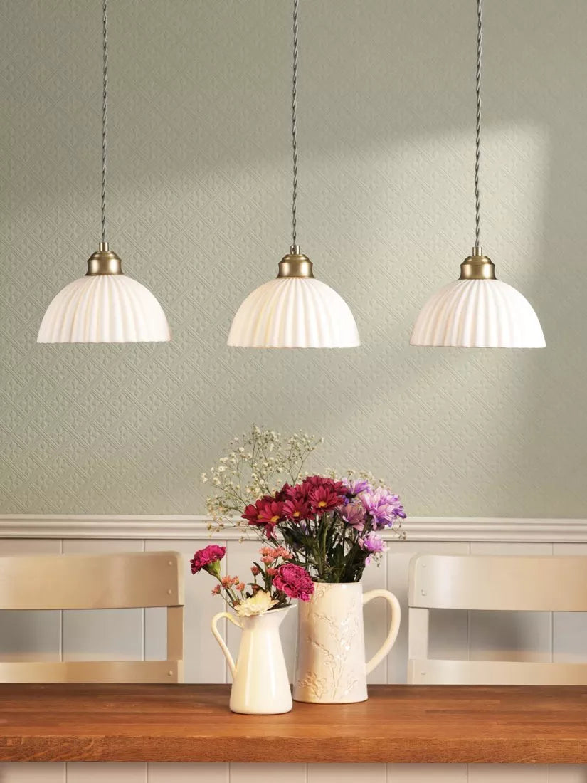 Laura Ashley Durford pendant light antique brass, UK version