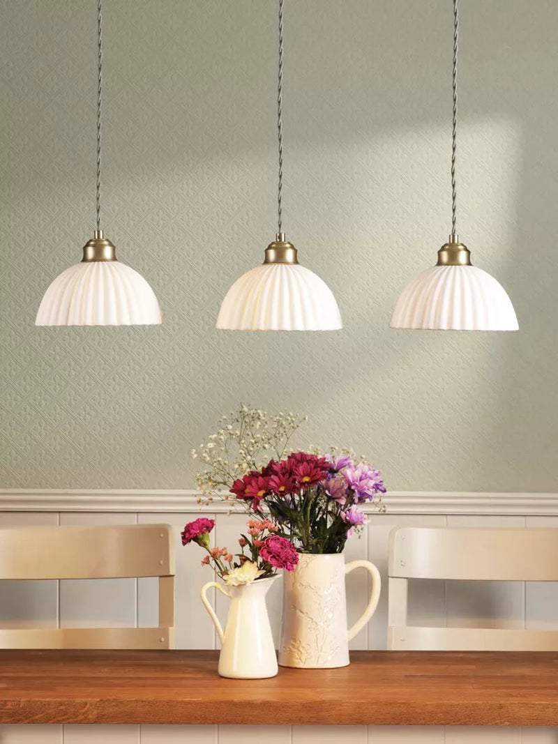 Laura Ashley Durford pendant light antique brass, UK version