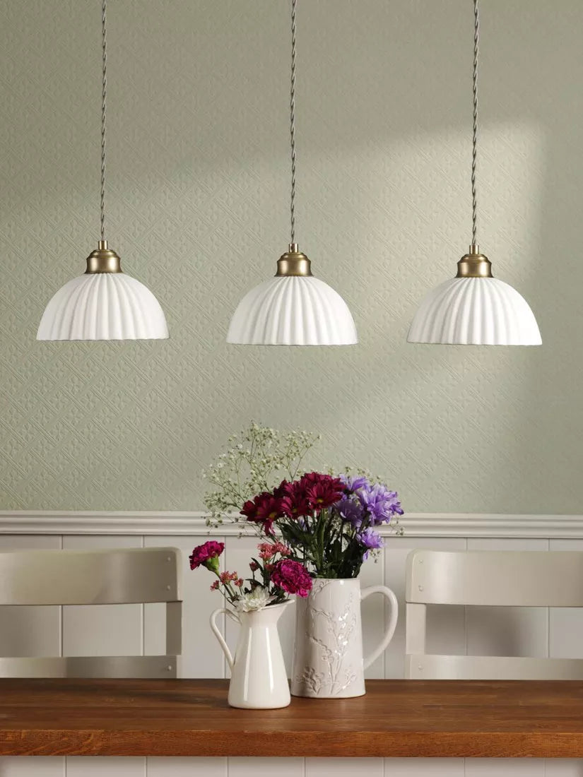 Laura Ashley Durford pendant light antique brass, UK version