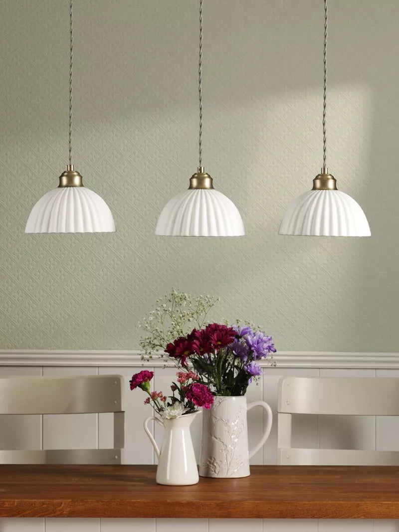 Laura Ashley Durford pendant light antique brass, UK version
