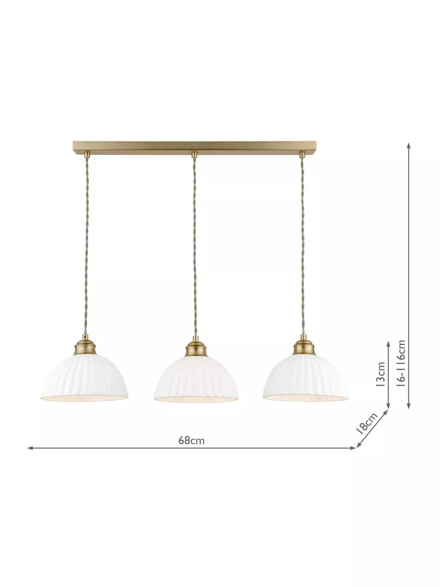 Laura Ashley Durford pendant light antique brass, UK version