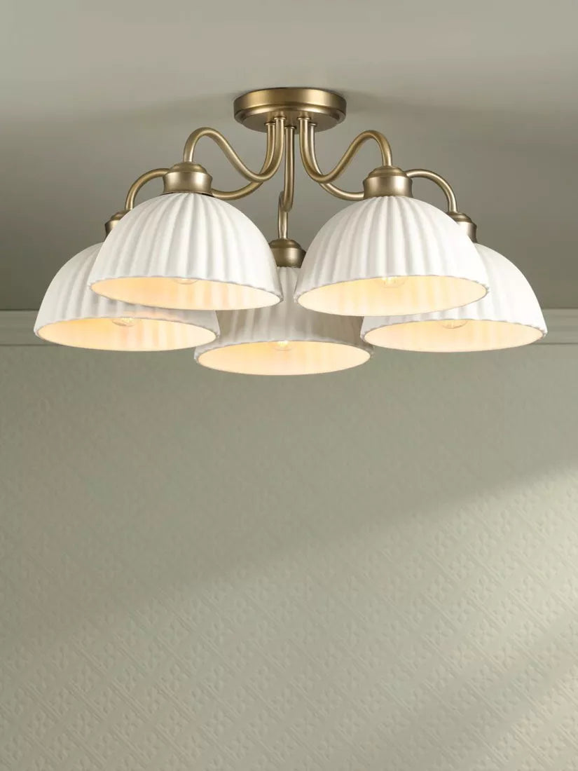 Laura Ashley Durford semi flush ceiling light antique brass, UK version