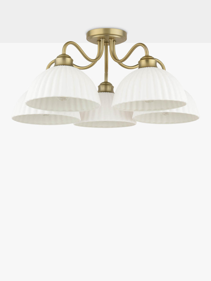 Laura Ashley Durford semi flush ceiling light antique brass, UK version